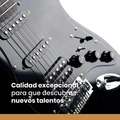GUITARRA ELE CTRICA STRATO IBRAH + AMPLIF + ACCESORIOS NEGRA - 7