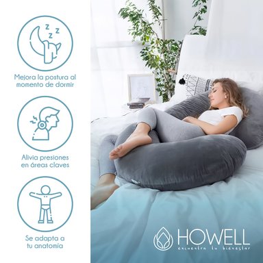 COJÍN HOWELL MATERNAL LACTANCIA EMBARAZADAS ALMOHADA BABYNEST GRIS - 2