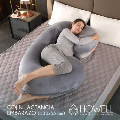 COJÍN HOWELL MATERNAL LACTANCIA EMBARAZADAS ALMOHADA BABYNEST GRIS - 9