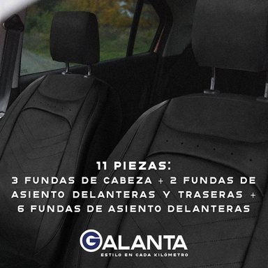 FUNDA CUBRE ASIENTO GALANTA LUXURY NEGRO 4.8MM 18D FOAM - 6