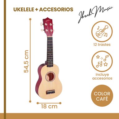 UKELELE SOPRANO CONCIERTO IBRAH 21 PULGADAS + ACCESORIOS - 2
