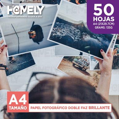 PAPEL FOTOGRÁFICO HOMELY A4 DOBLE FAZ CAMARA FOTO 50 UNIDAD - 5