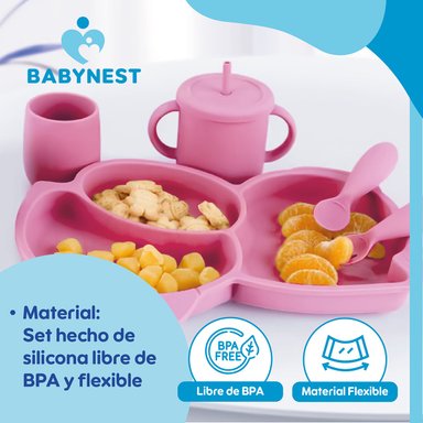 SET ALIMENTACION SILICONA BEBE 10P ANTIDESLIZANTE BABYNEST - 5