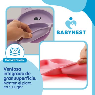 SET ALIMENTACION SILICONA BEBE 10P ANTIDESLIZANTE BABYNEST - 8
