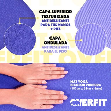 MAT YOGA TPE 6MM OVERFIT ALFOMBRA ALFOMBRA PILATES BICOLOR - 3