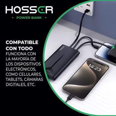 POWER BANK 20000MAH HOSSER CARGADOR PORTATIL CELULAR EXTERNO - 6