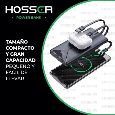 POWER BANK 20000MAH HOSSER CARGADOR PORTATIL CELULAR EXTERNO - 7