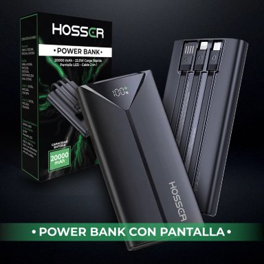 POWER BANK 20000MAH HOSSER CARGADOR PORTATIL CELULAR EXTERNO - 9
