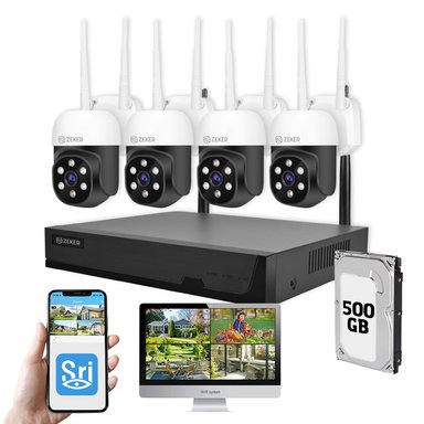 KIT NVR CAMARAS ZEKER SEGURIDAD FHD 1080P + DISCO DURO 500GB - 1