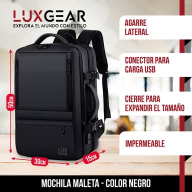 MOCHILA MALETA VIAJE CABINA LUXGEAR NOTEBOOK IMPERMEABLE 48L - 2