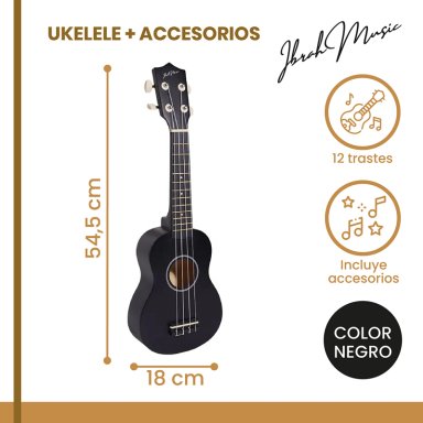 UKELELE SOPRANO CONCIERTO 21 PULGADAS IBRAH + ACCESORIOS - 2