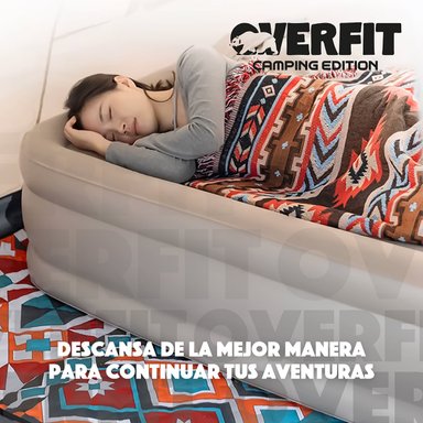 COLCHON INFLABLE ELECTRICO 2 PLAZAS OVERFIT BOMBA PORTATIL - 9