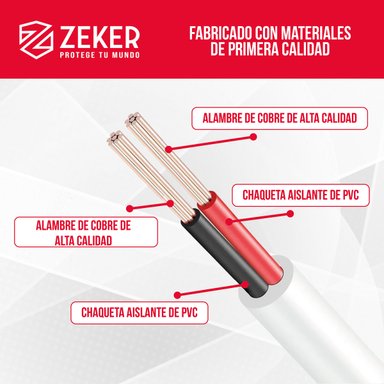 CABLE DUAL CAMARA SEGURIDAD ZEKER EXTENSOR PODER ETHERNET 5M - 3