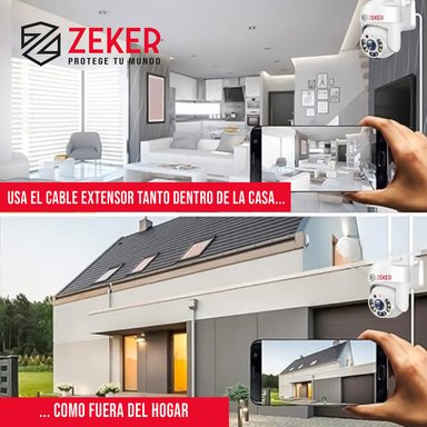 CABLE CAMARA SEGURIDAD ZEKER EXTENSOR UNIVERSAL 15 MTS 12V - 6