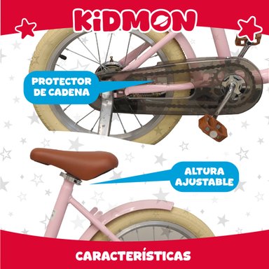 BICICLETA INFANTIL ARO 16 KIDMON RUEDAS DE APRENDIZAJE NIÑA - 4