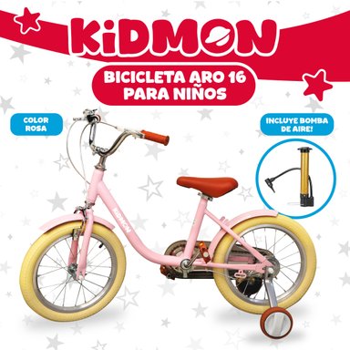 BICICLETA INFANTIL ARO 16 KIDMON RUEDAS DE APRENDIZAJE NIÑA - 6