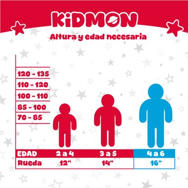 BICICLETA INFANTIL ARO 16 KIDMON RUEDAS DE APRENDIZAJE NIÑA - 8