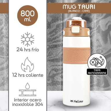 TERMO BOTELLA TERMICA TAURI BY FELLOW MUG AGUA CAFE 800ML - 2