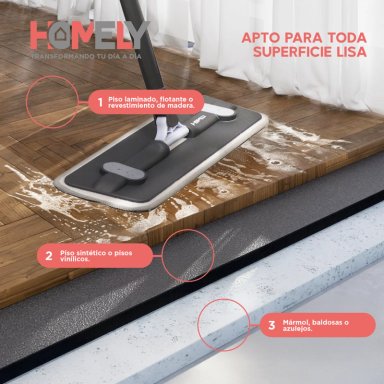 MOPA PLANA GIRATORIA 360° BALDE PLEGABLE HOMELY MICROFIBRA - 4