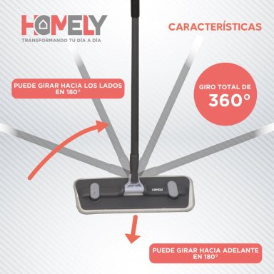 MOPA PLANA GIRATORIA 360° BALDE PLEGABLE HOMELY MICROFIBRA - 7