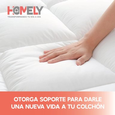 TOPPER CUBRE COLCHON 2 PLAZAS HOMELY ACOLCHADO PREMIUM - 5