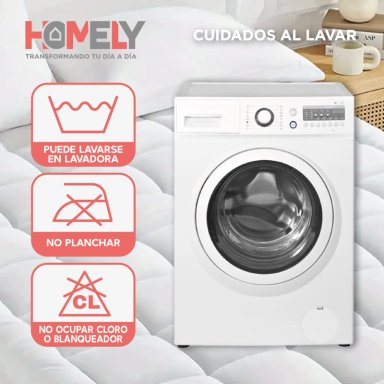 TOPPER CUBRE COLCHON 2 PLAZAS HOMELY ACOLCHADO PREMIUM - 7