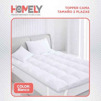 TOPPER CUBRE COLCHON 2 PLAZAS HOMELY ACOLCHADO PREMIUM - 9