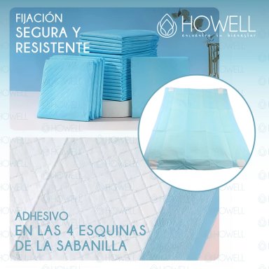 SABANILLA ADULTO PROTECTOR CAMA HOWELL 90X60CM 40 UNIDADES - 6