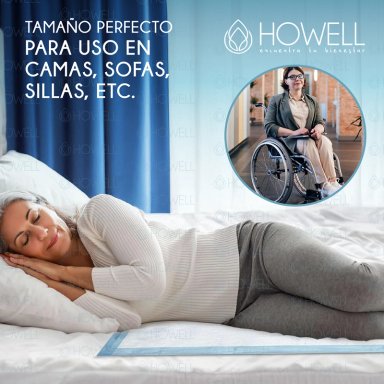 SABANILLA ADULTO PROTECTOR CAMA HOWELL 90X60CM 40 UNIDADES - 7