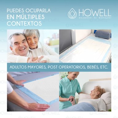 SABANILLA ADULTO PROTECTOR CAMA HOWELL 90X60CM 40 UNIDADES - 9