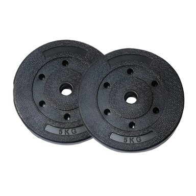 PAR DISCOS PREOLIMPICOS 5KG OVERFIT PVC SET 2 PESAS BARRA - 1
