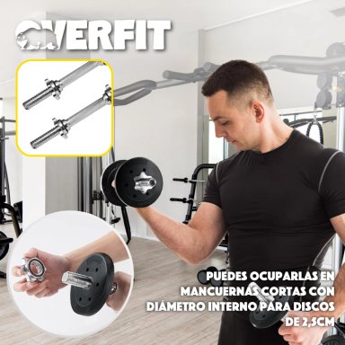 PAR DISCOS PREOLIMPICOS 5KG OVERFIT PVC SET 2 PESAS BARRA - 6