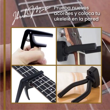 UKELELE CAOBA SOPRANO CONCIERTO IBRAH MUSIC + ACCESORIOS - 6
