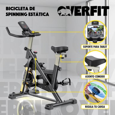 BICICLETA DE SPINNING PRO OVERFIT ESTATICA FITNESS GYM 6 KG - 4