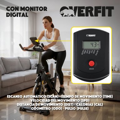 BICICLETA DE SPINNING PRO OVERFIT ESTATICA FITNESS GYM 6 KG - 7