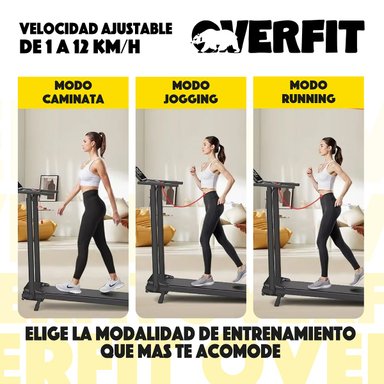 TROTADORA 2 HP OVERFIT CAMINADORA ELECTRICA PLEGABLE 12 KM/H - 8