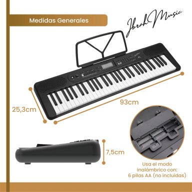 TECLADO MUSICAL 61 TECLAS IBRAH MUSIC PIANO CON MIDI SUSTAIN - 2