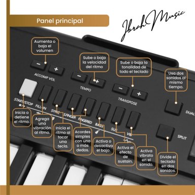 TECLADO MUSICAL 61 TECLAS IBRAH MUSIC PIANO CON MIDI SUSTAIN - 5