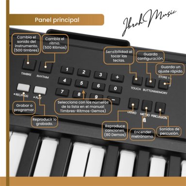 TECLADO MUSICAL 61 TECLAS IBRAH MUSIC PIANO CON MIDI SUSTAIN - 6
