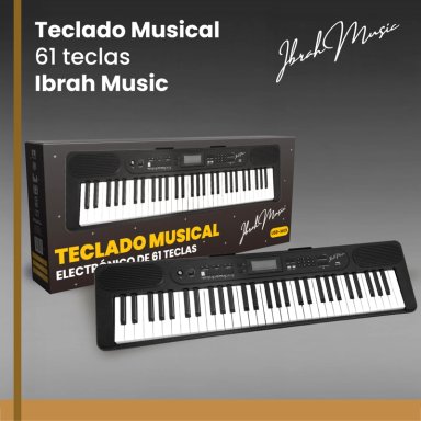 TECLADO MUSICAL 61 TECLAS IBRAH MUSIC PIANO CON MIDI SUSTAIN - 9