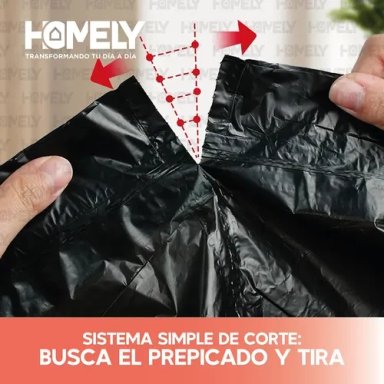 BOLSAS BASURA 75X90CM CON CORDON 20U HOMELY 100L RESISTENTE - 10
