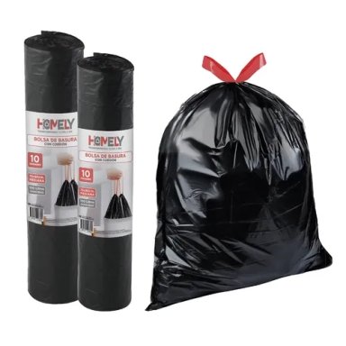 BOLSAS BASURA 75X90CM CON CORDON 20U HOMELY 100L RESISTENTE - 4