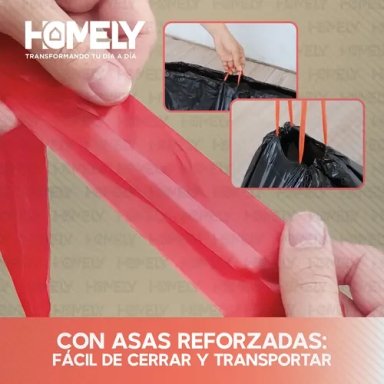 BOLSAS BASURA 75X90CM CON CORDON 20U HOMELY 100L RESISTENTE - 8