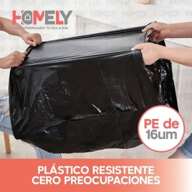 BOLSAS BASURA 75X90CM CON CORDON 20U HOMELY 100L RESISTENTE - 9