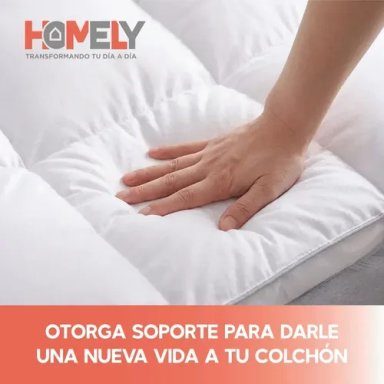 TOPPER CUBRE COLCHON KING HOMELY ACOLCHADO PREMIUM BLANCO BLANCO LISO KING - 9