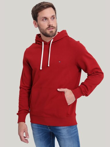 POLERÓN ALGODÓN HOMBRE TOMMY HILFIGER ROJO HOODIE CON LOGO BORDADO - 1