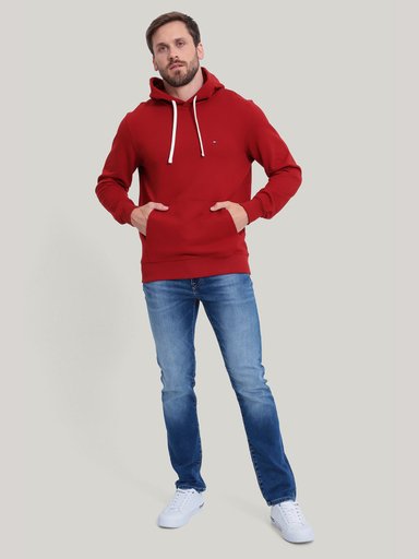 POLERÓN ALGODÓN HOMBRE TOMMY HILFIGER ROJO HOODIE CON LOGO BORDADO - 2
