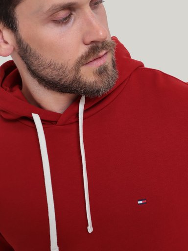POLERÓN ALGODÓN HOMBRE TOMMY HILFIGER ROJO HOODIE CON LOGO BORDADO - 4