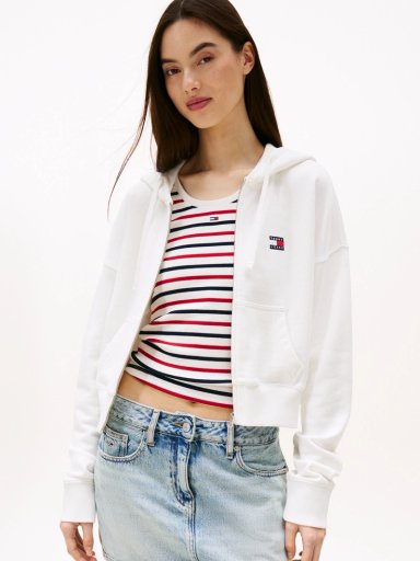 POLERON HOODIE CROPPED CON CIERRE - 1