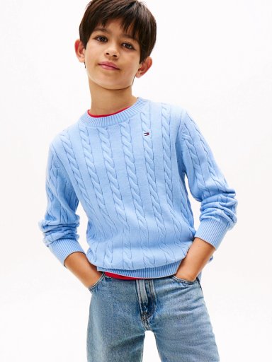 SWEATER DE NIÑO DE PUNTO TRENZADO - 1